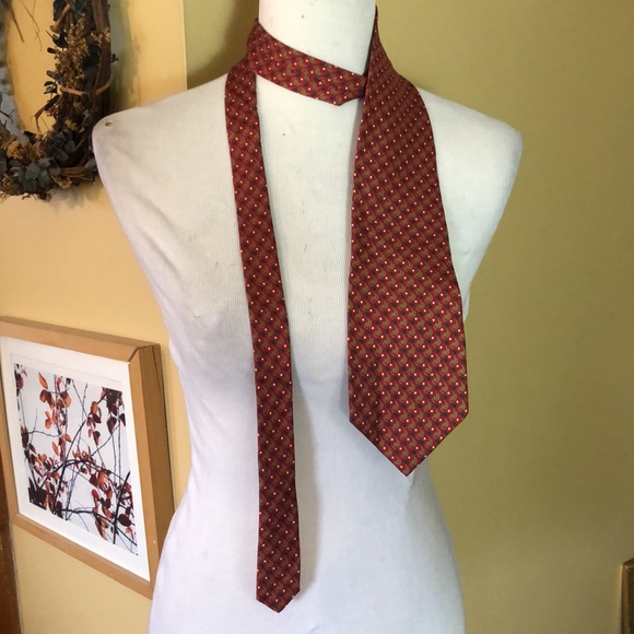 Vintage Deadstock BURBERRY’s of LONDON 100% Silk Tie Paisley Graphic Dot NEW - Picture 3 of 16